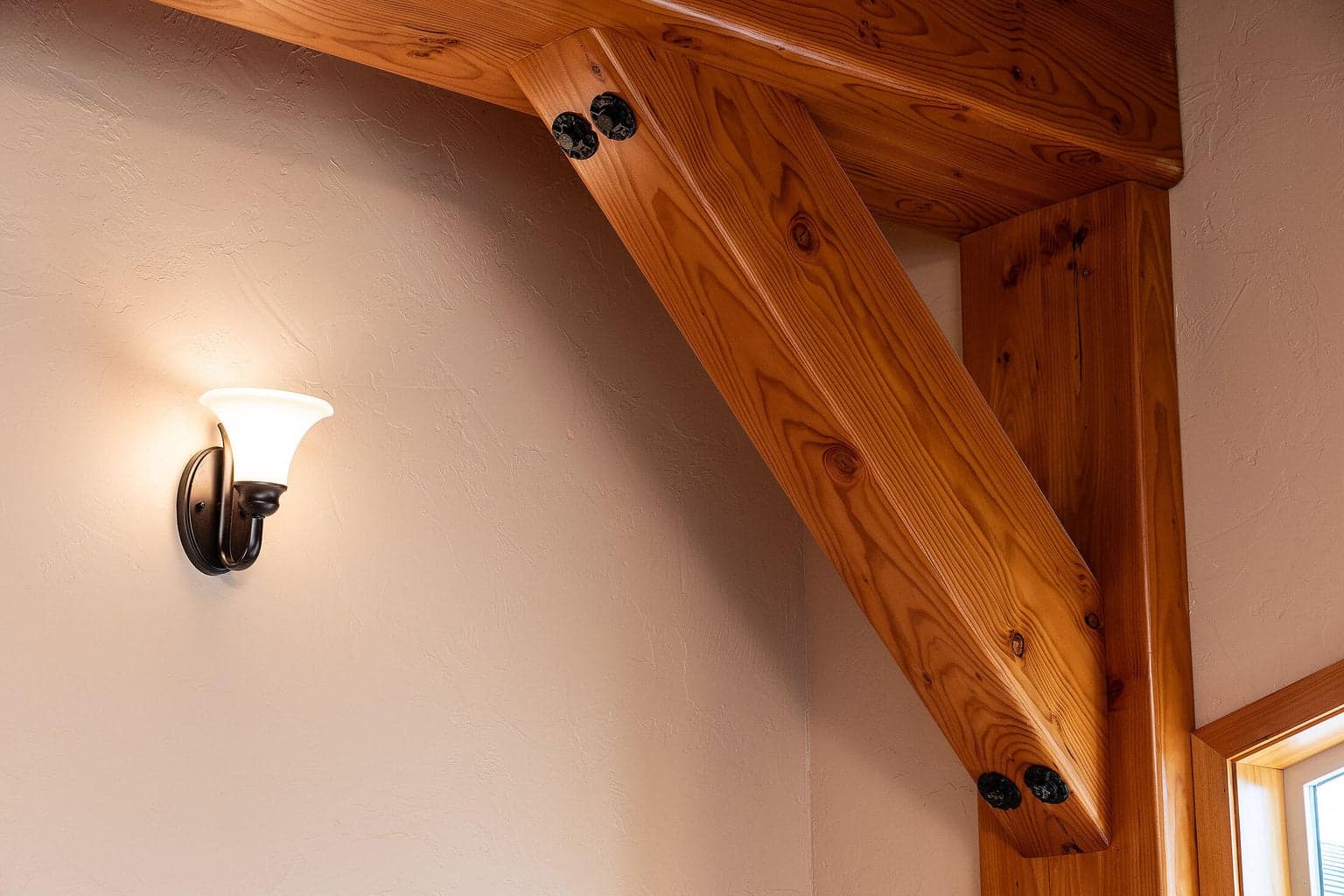 Beams with spectacular wood and iron accents
