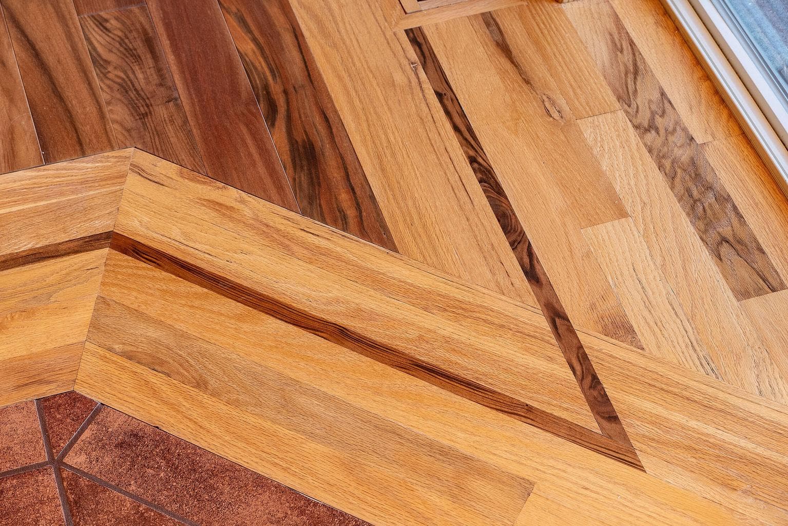 One of a kind hand made inlay in the living room floor