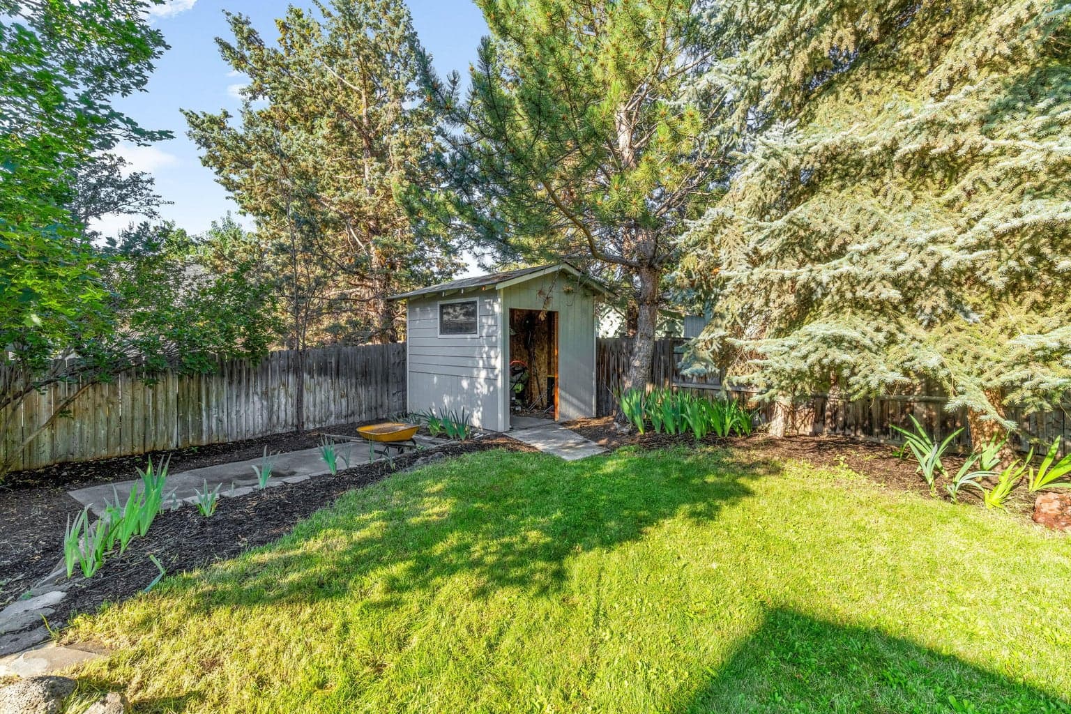 Storage shed in back yard