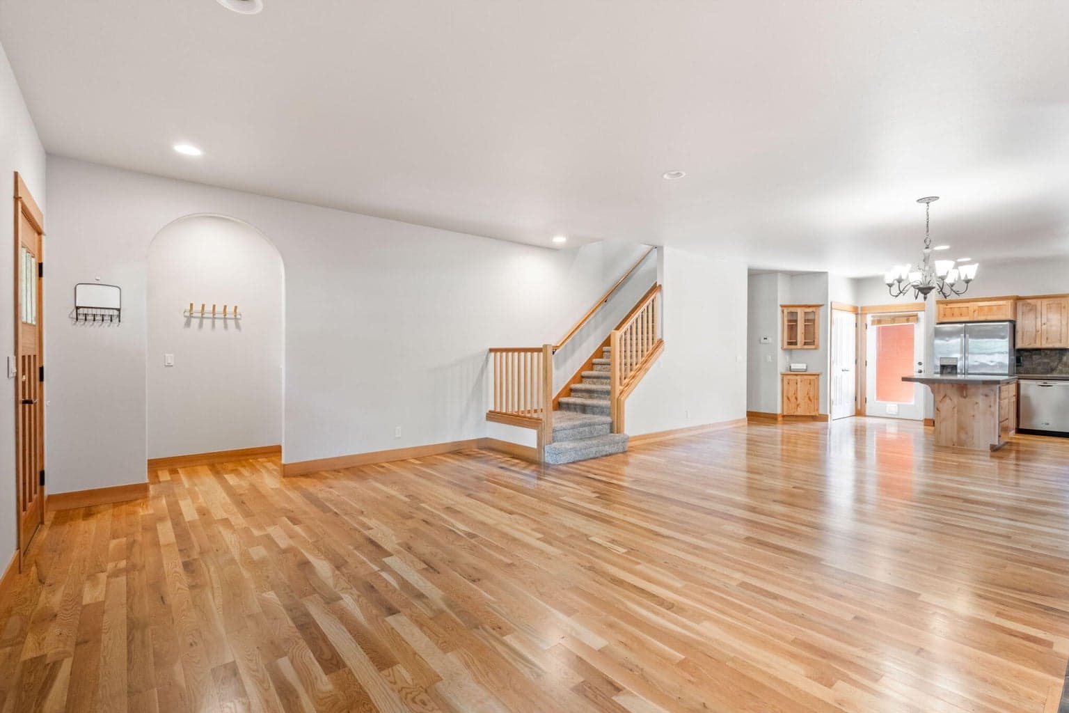 Beautiful wood floors are warm and welcoming.