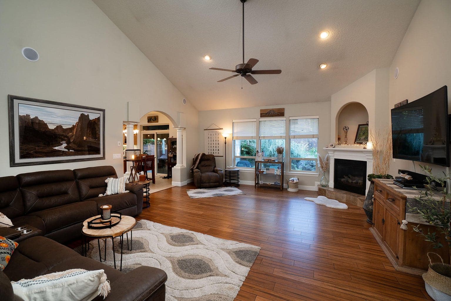 Nice large living space quietly located toward the rear of the home.