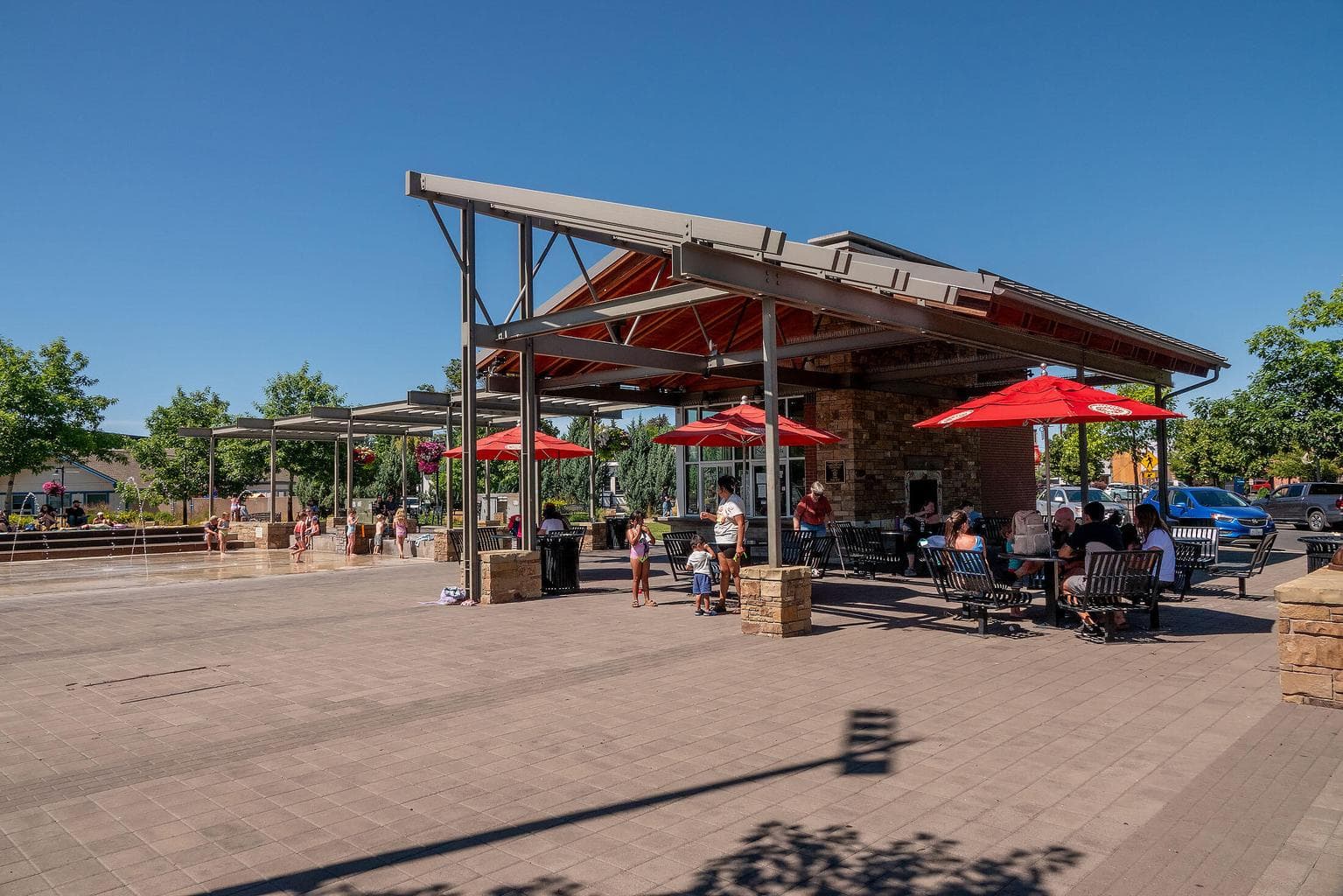 Outdoor public BBQ/picnic area.