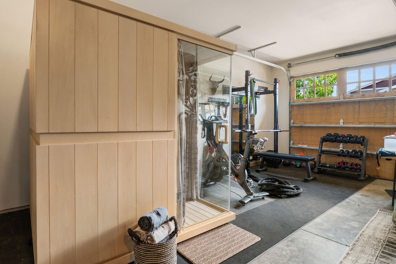 Sauna in garage