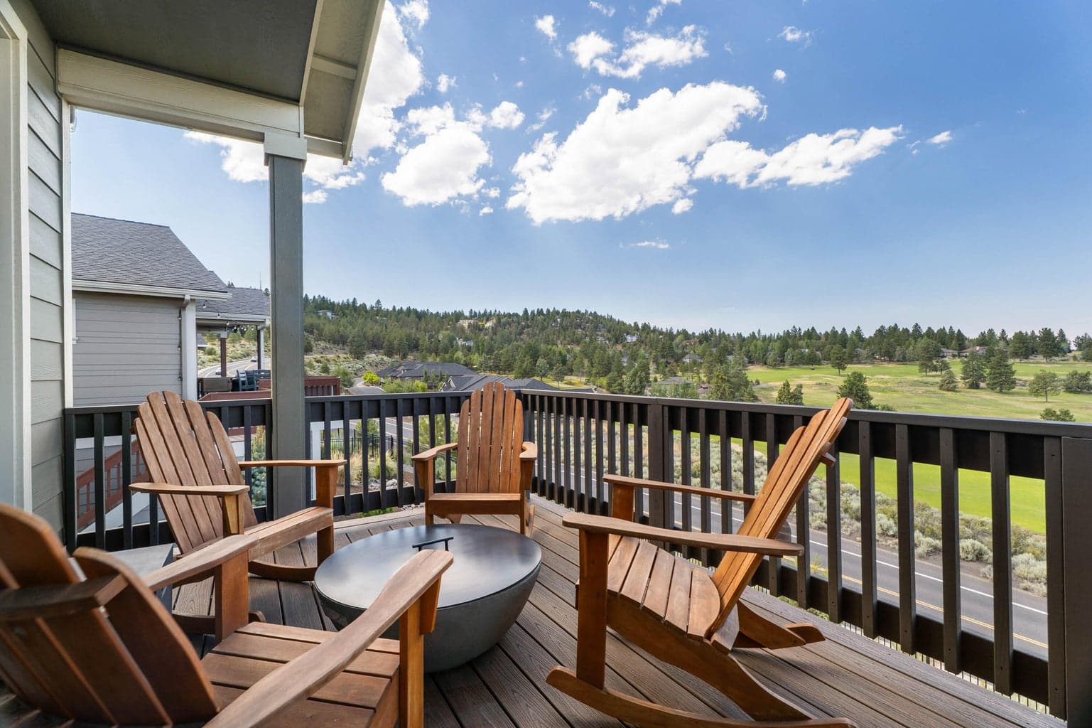 Deck for outdoor living, cooking, bird watching