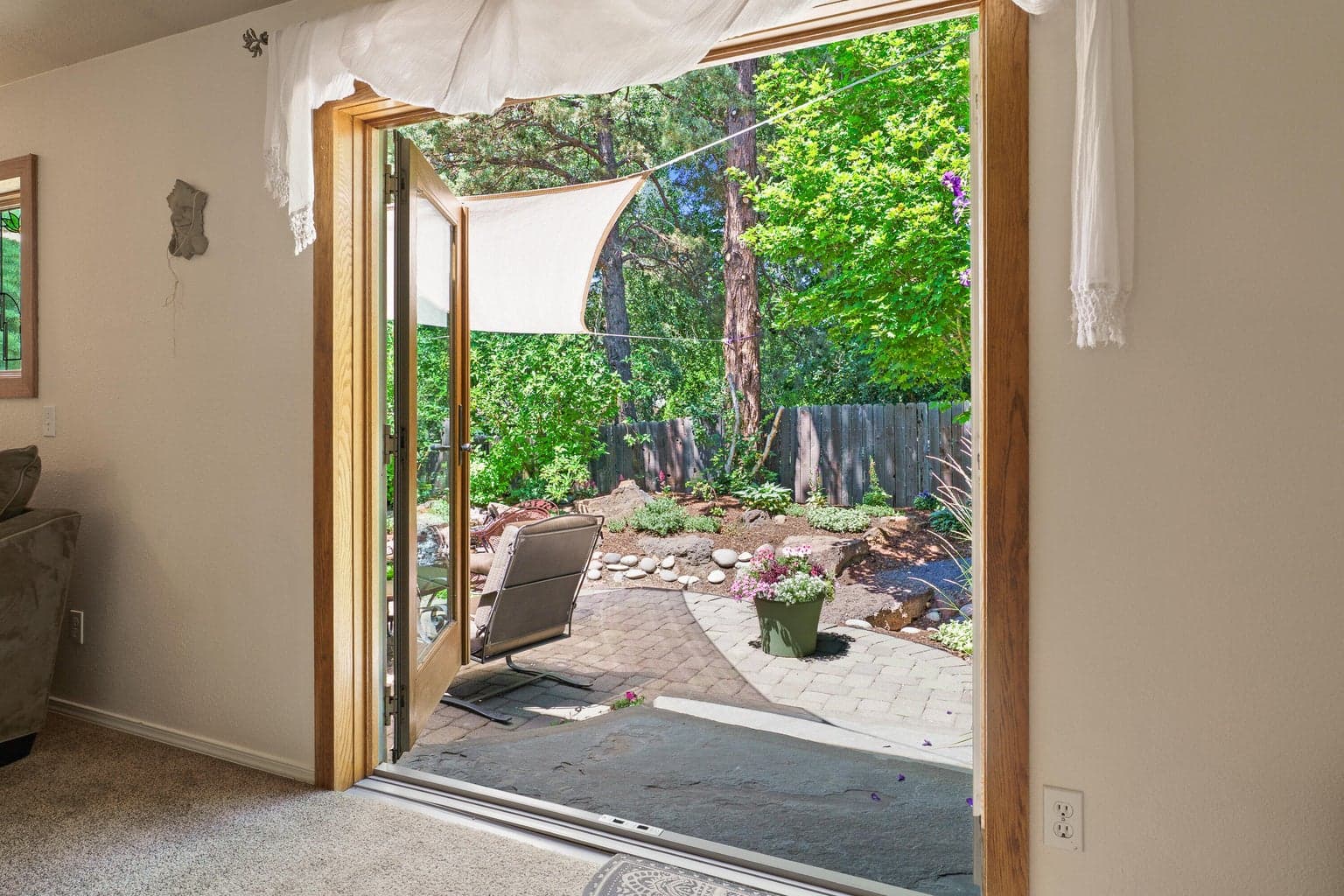 French door to the fabulous backyard