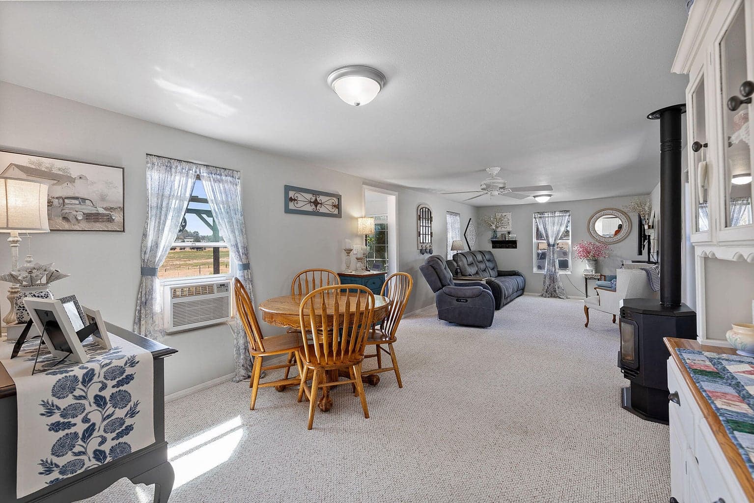Dining Area and Wood Stove