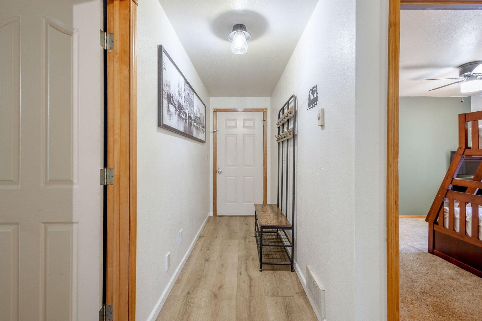 Hall to Bedrooms and Garage