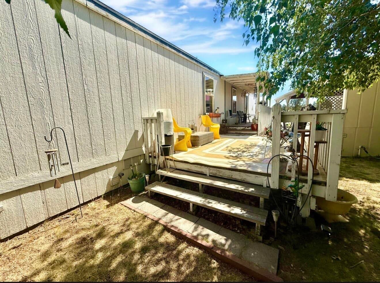 Leading down into yard