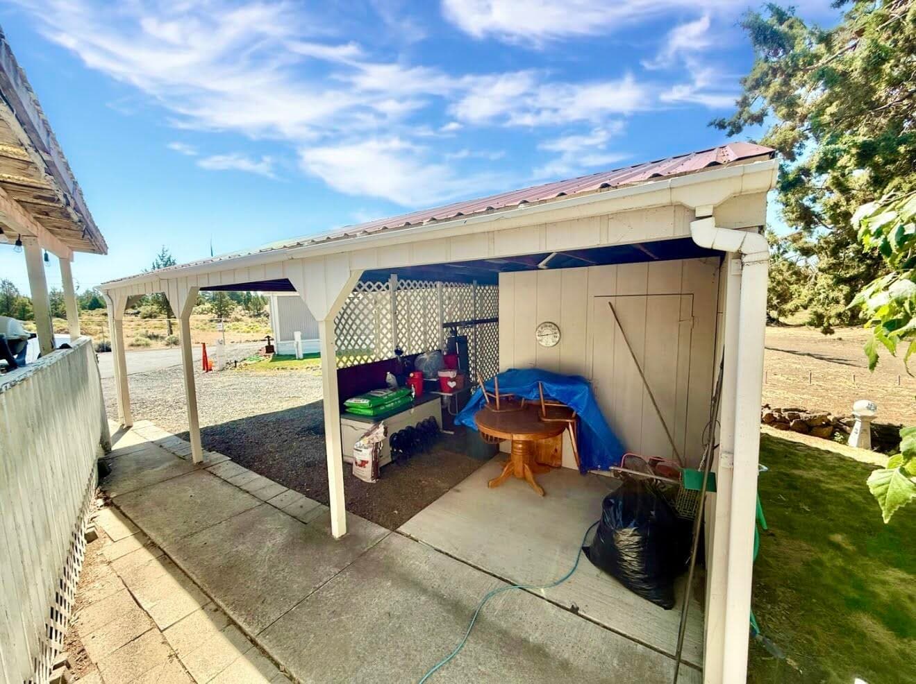 Storage in park provided carport/shed