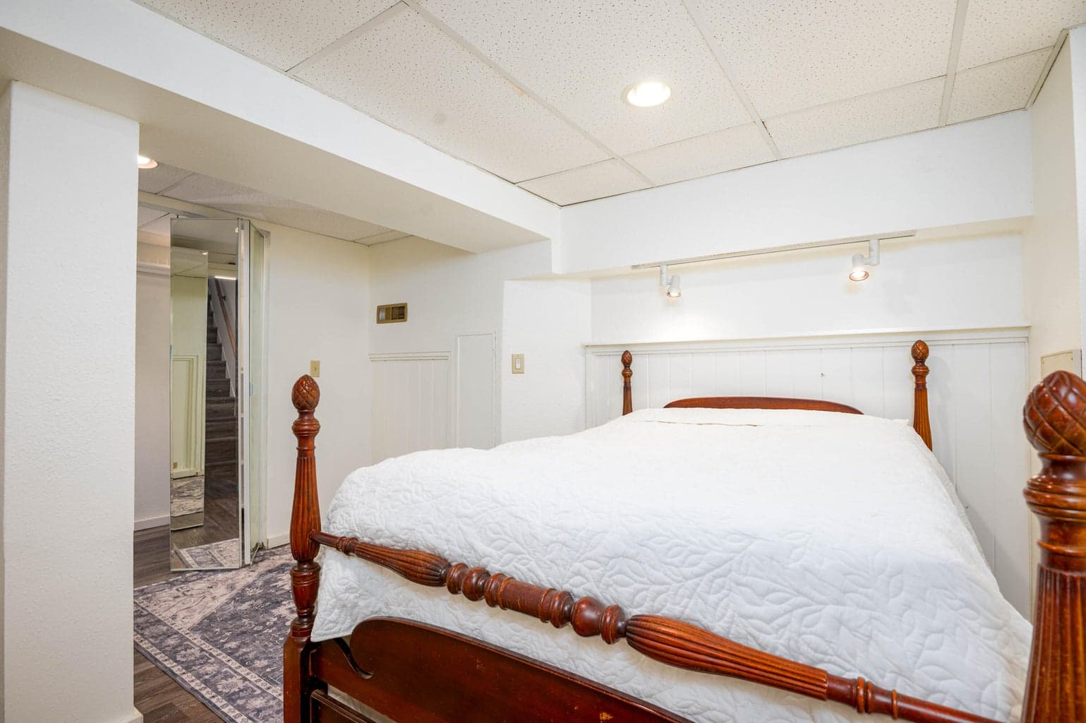 Basement has lots of storage and large closet space
