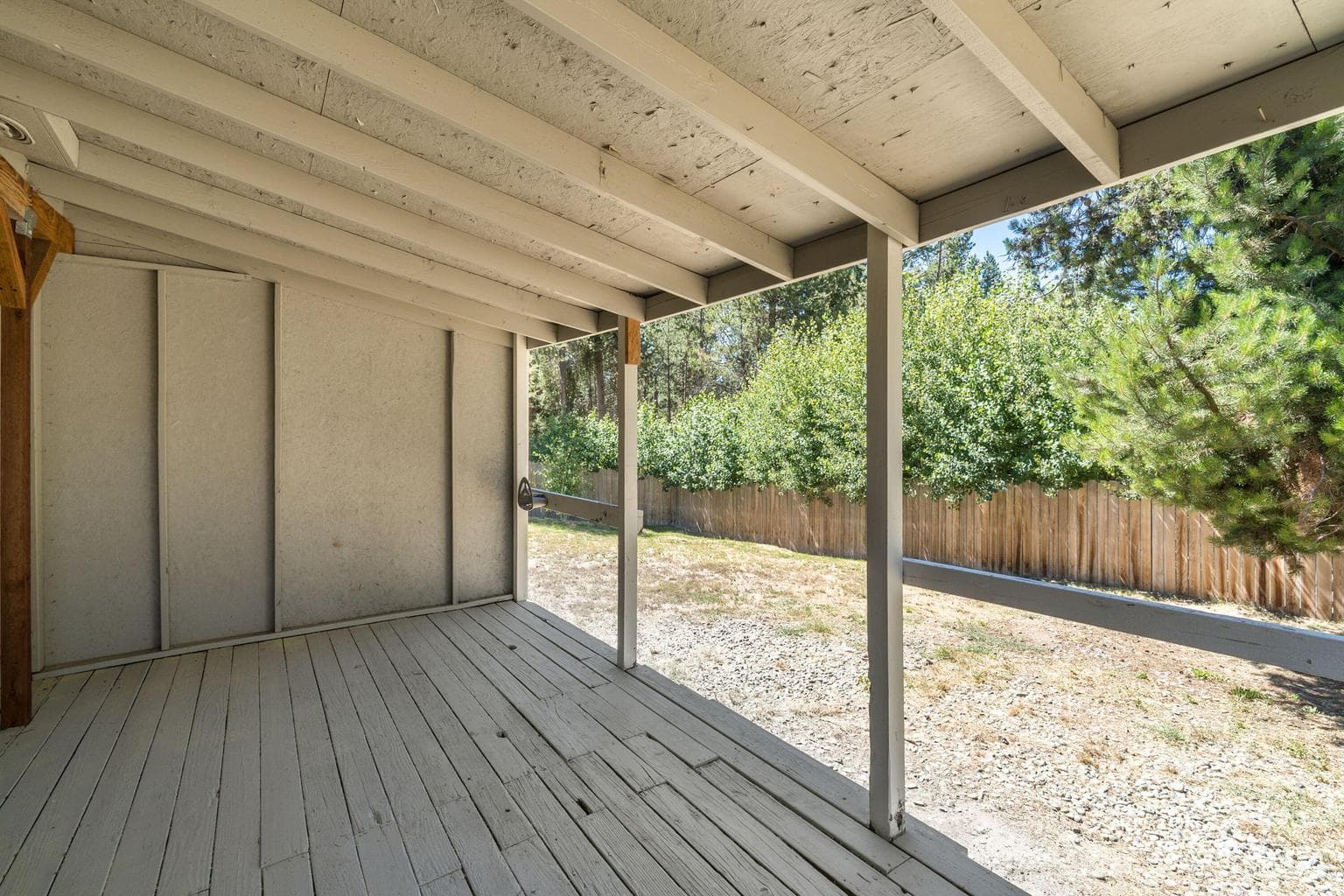 Covered back porch.