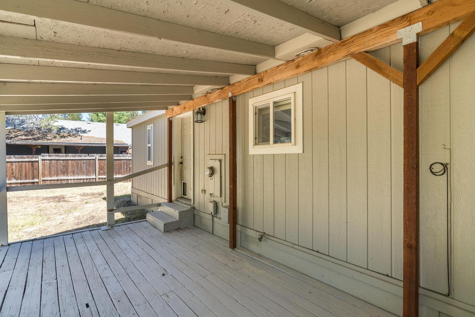 Covered back porch.