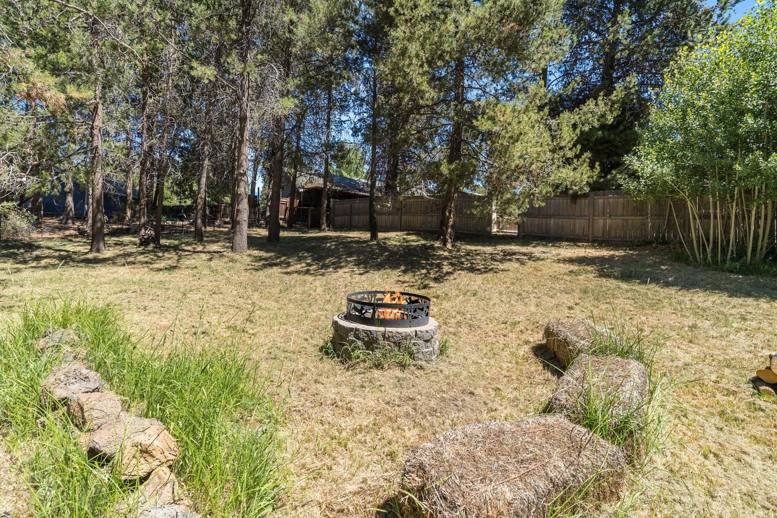 Fire pit in back