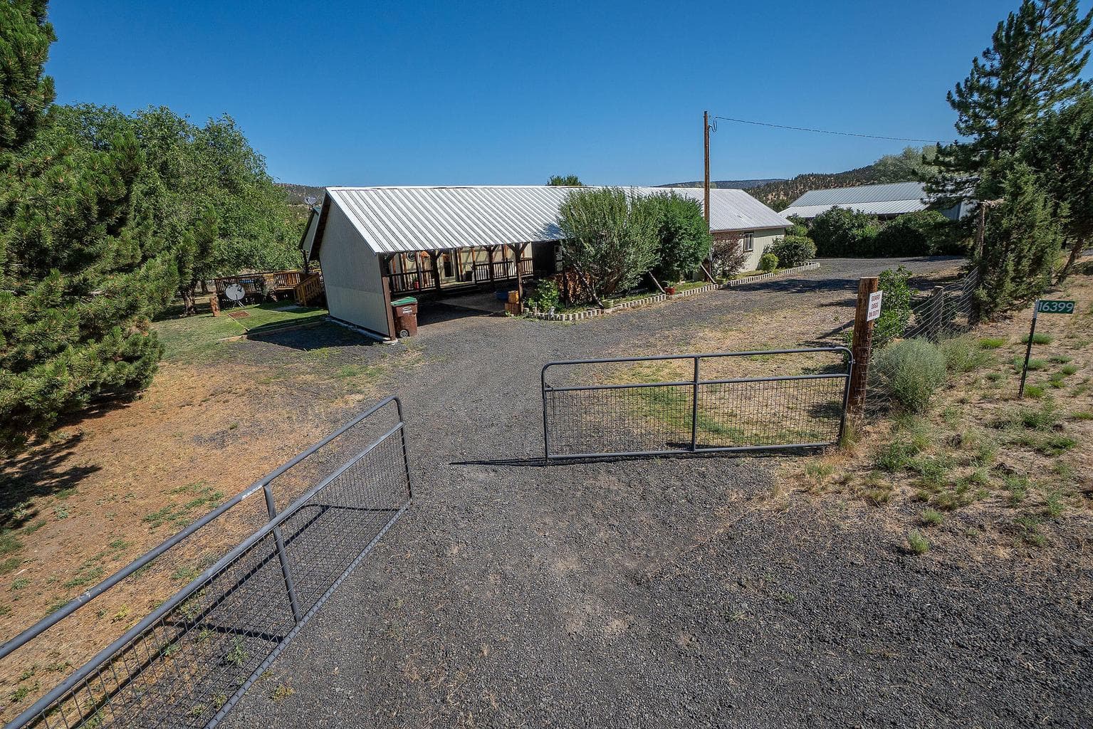 two gated entry points and circular driveway