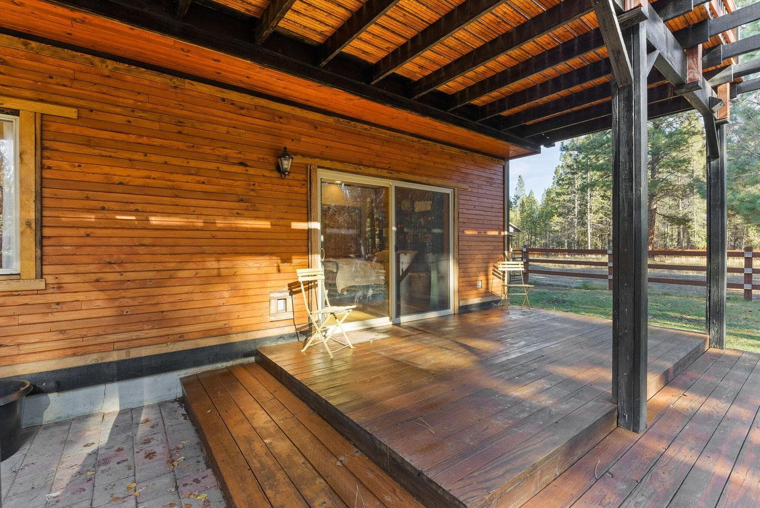 Sliding door into guest bedroom