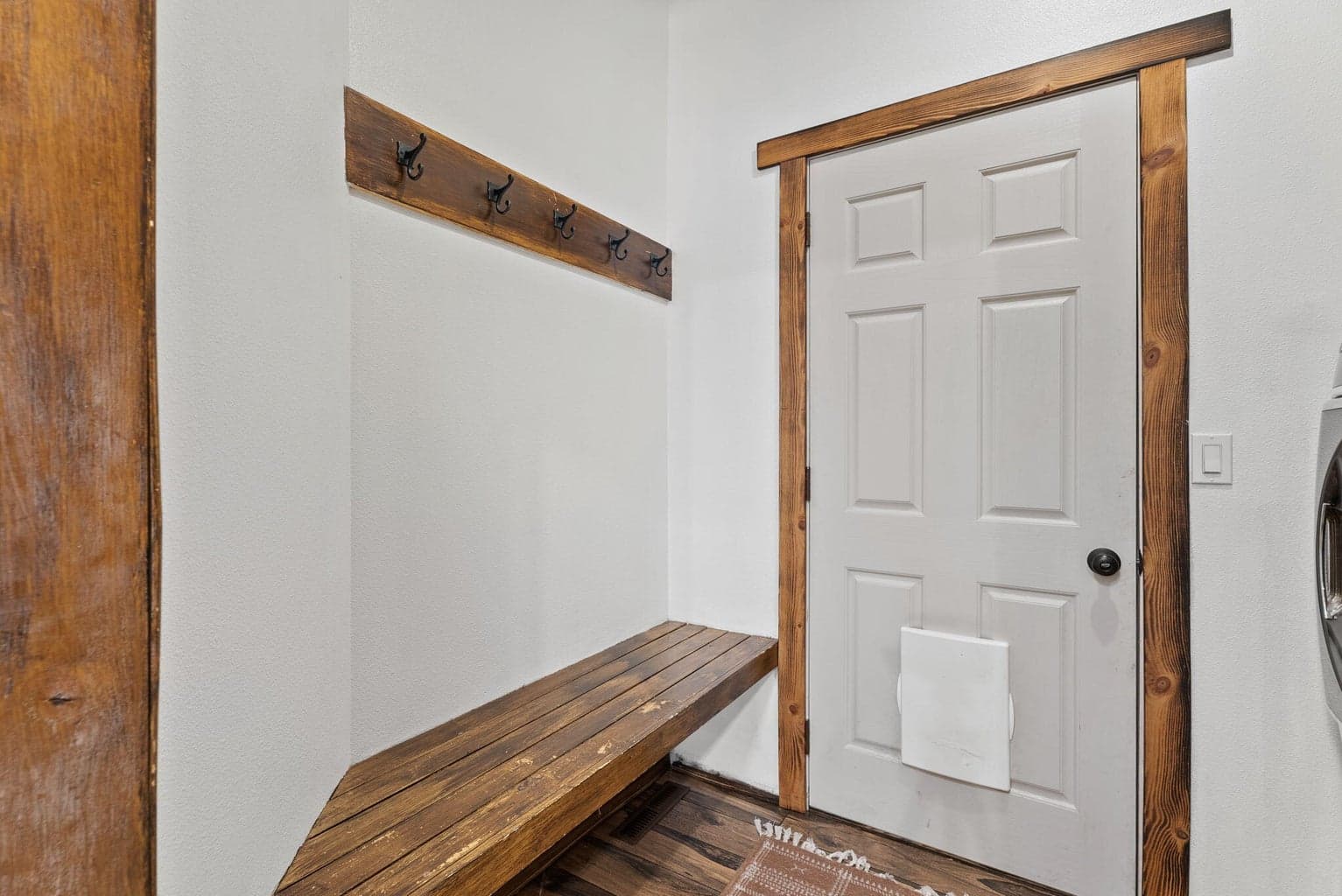 Mudroom drop zone off garage