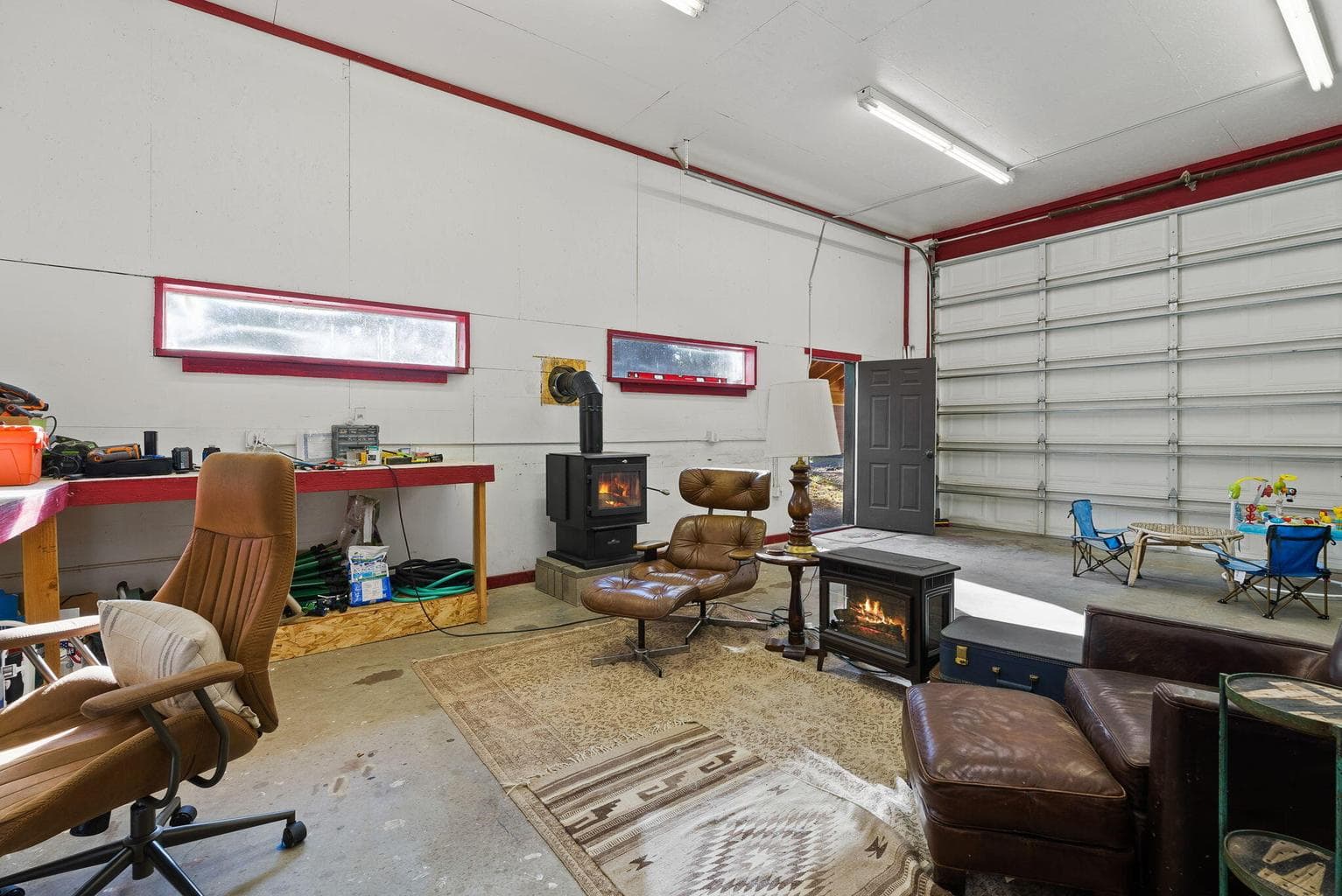 Fireplace in shop