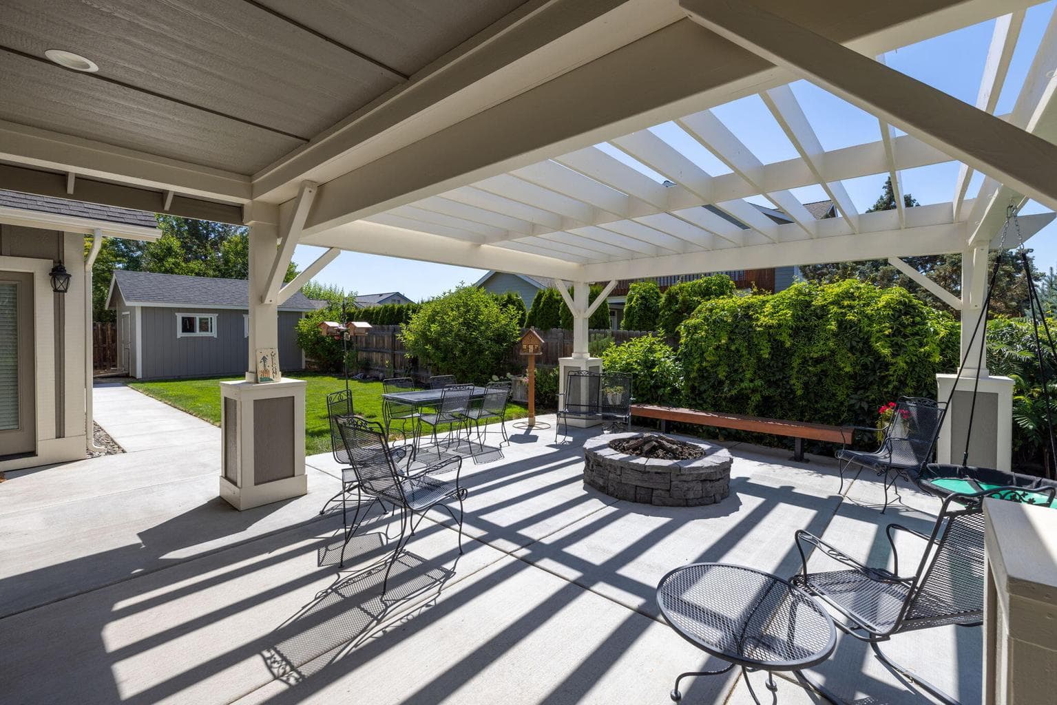 Expansive Back Porch, Pergola, and Natural Gas Fire Pit
