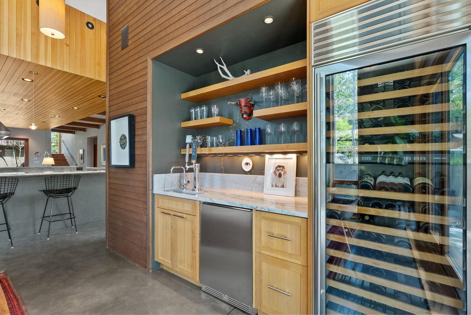 Full size wine cooler and kegerator to fill with your favorite local brews.