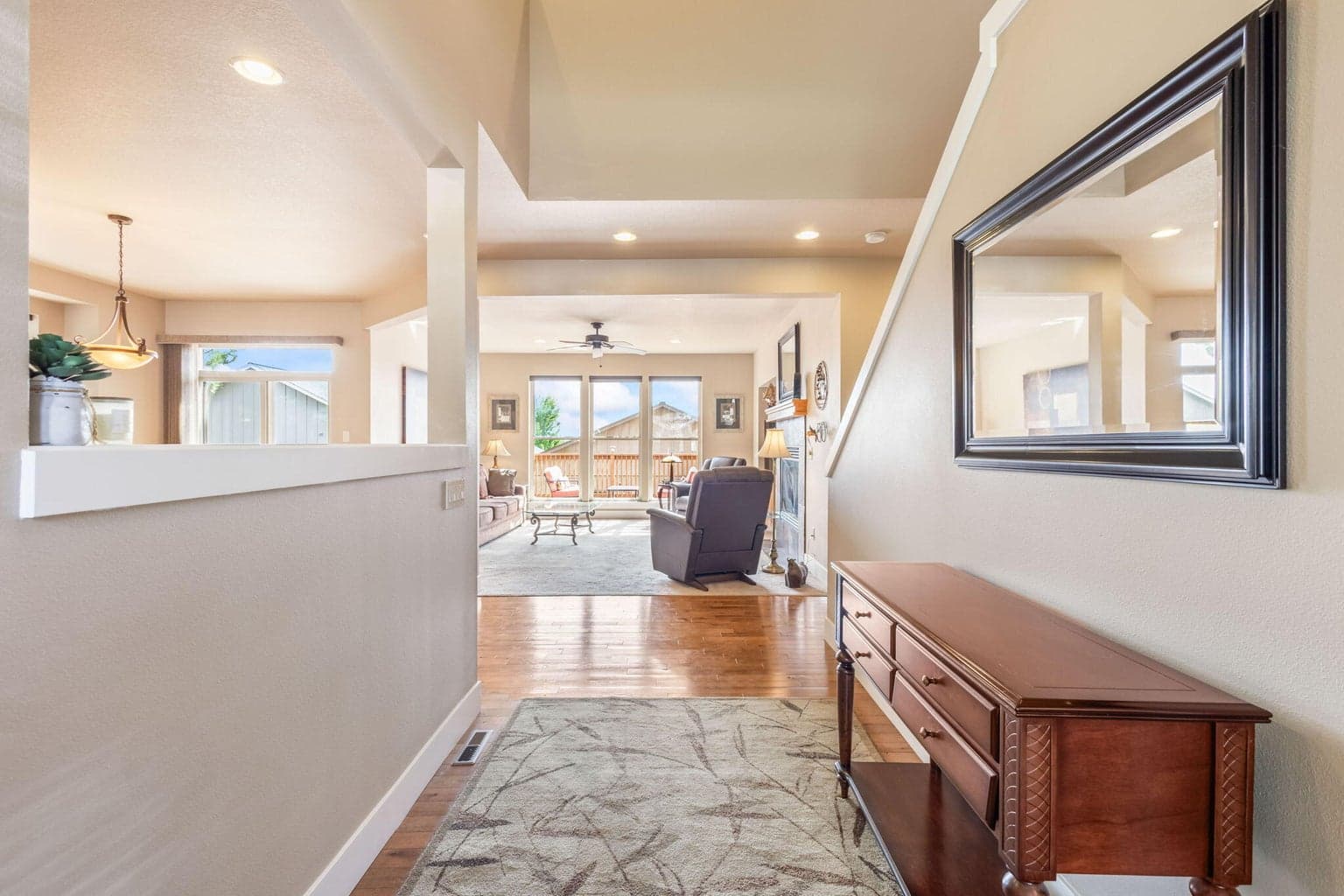 Entry hall from front door, opens to great room.