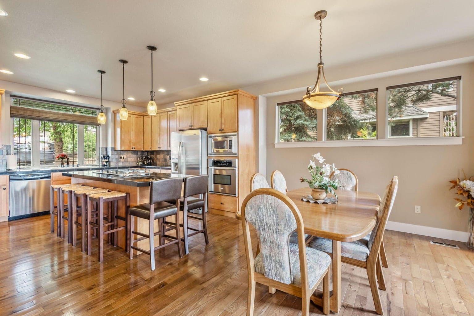 The kitchen and dining area are sized perfectly for good entertaining.