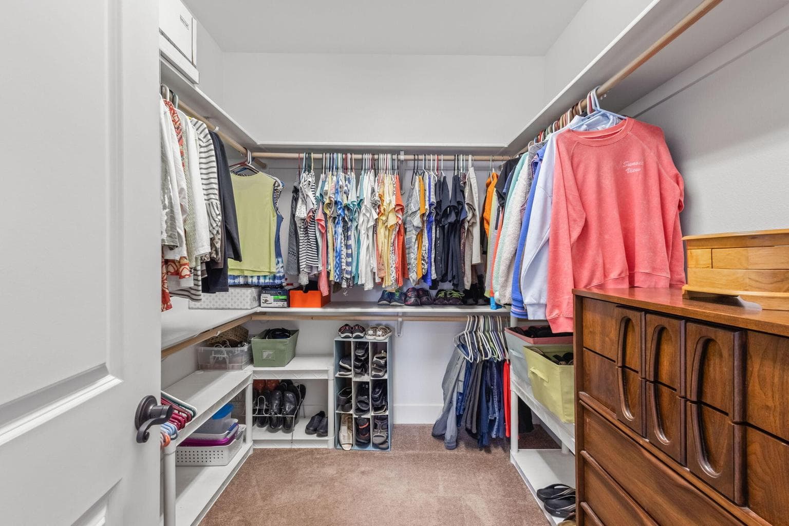 Large walk in closet in primary.