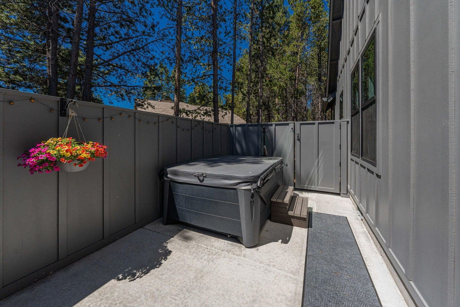 Large private hot tub area