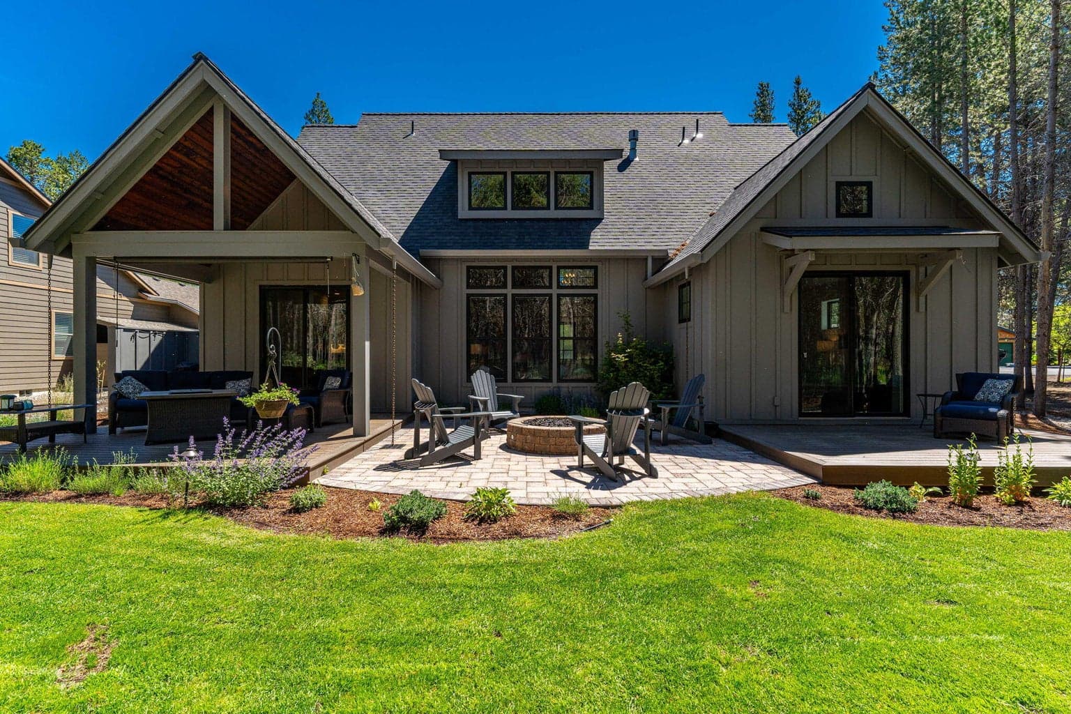 Irrigated landscaping, rear view