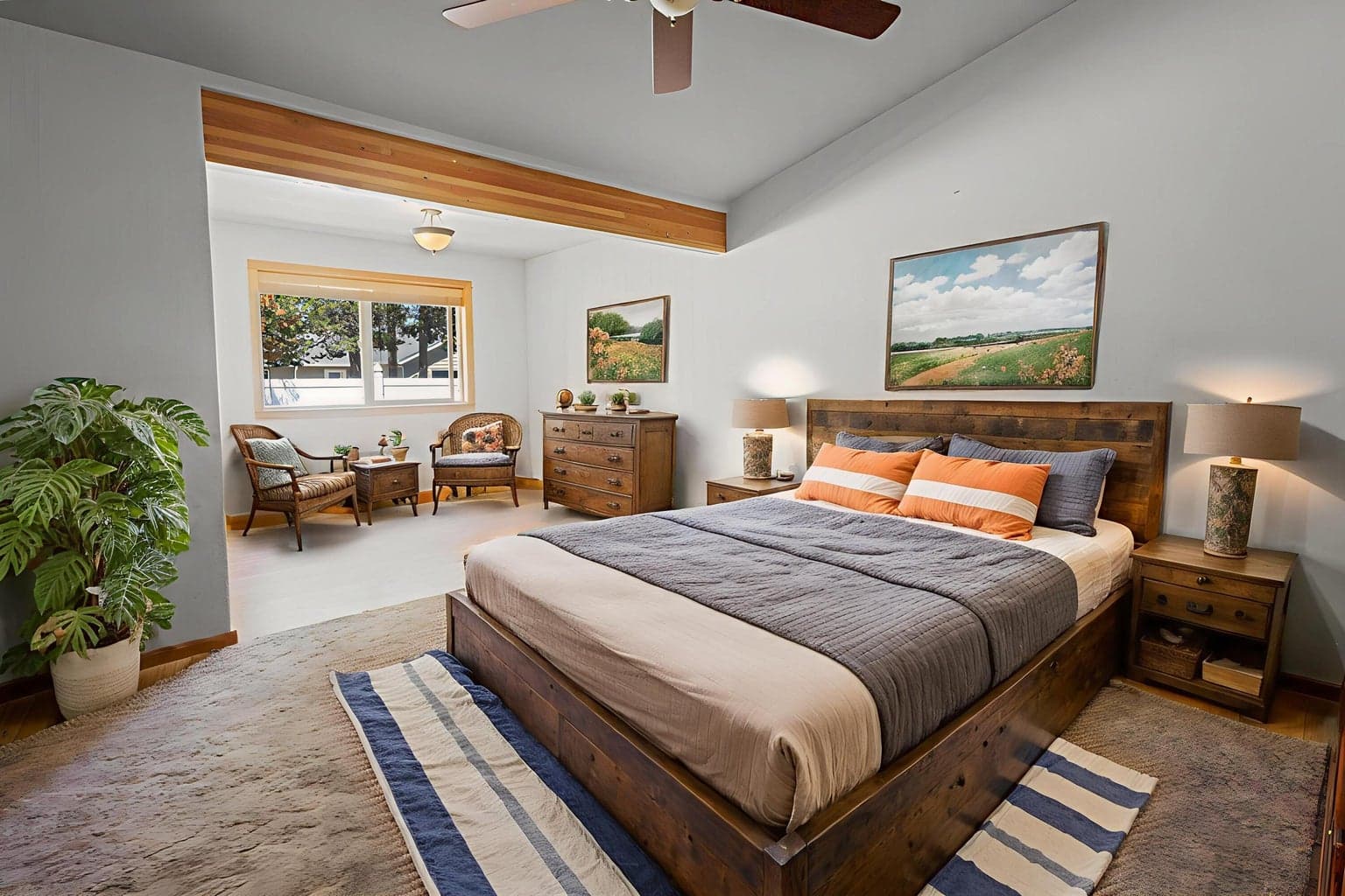 Virtually Staged Primary Bedroom
