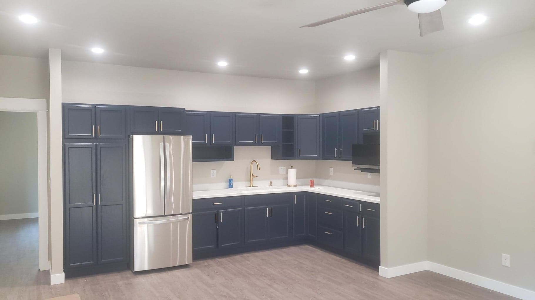 Kitchen and appliances in the detached ADU. 1 Bedroom and full bathroom,