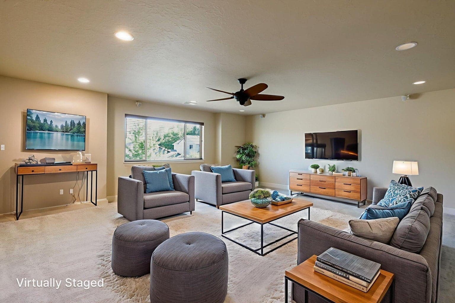 Upstairs Bonus room staged