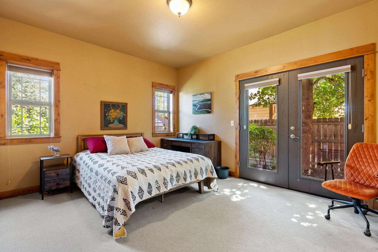 First floor bedroom 1; separate outside entrance; separate bathroom entrance