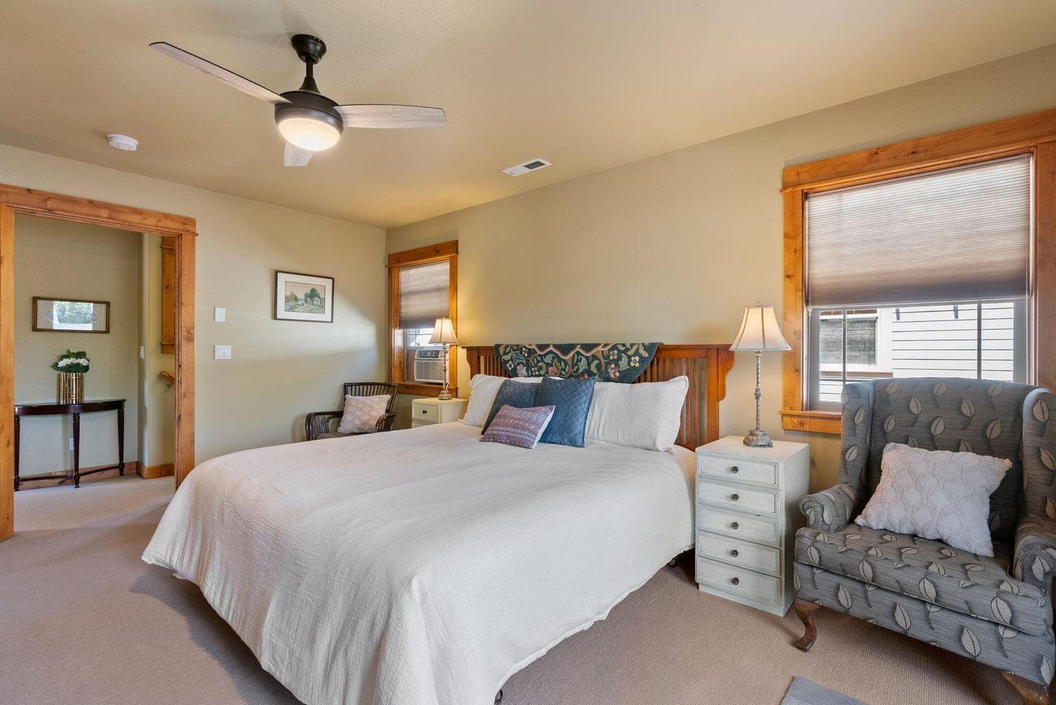 Established second story Primary Bedroom; more spacious than appears