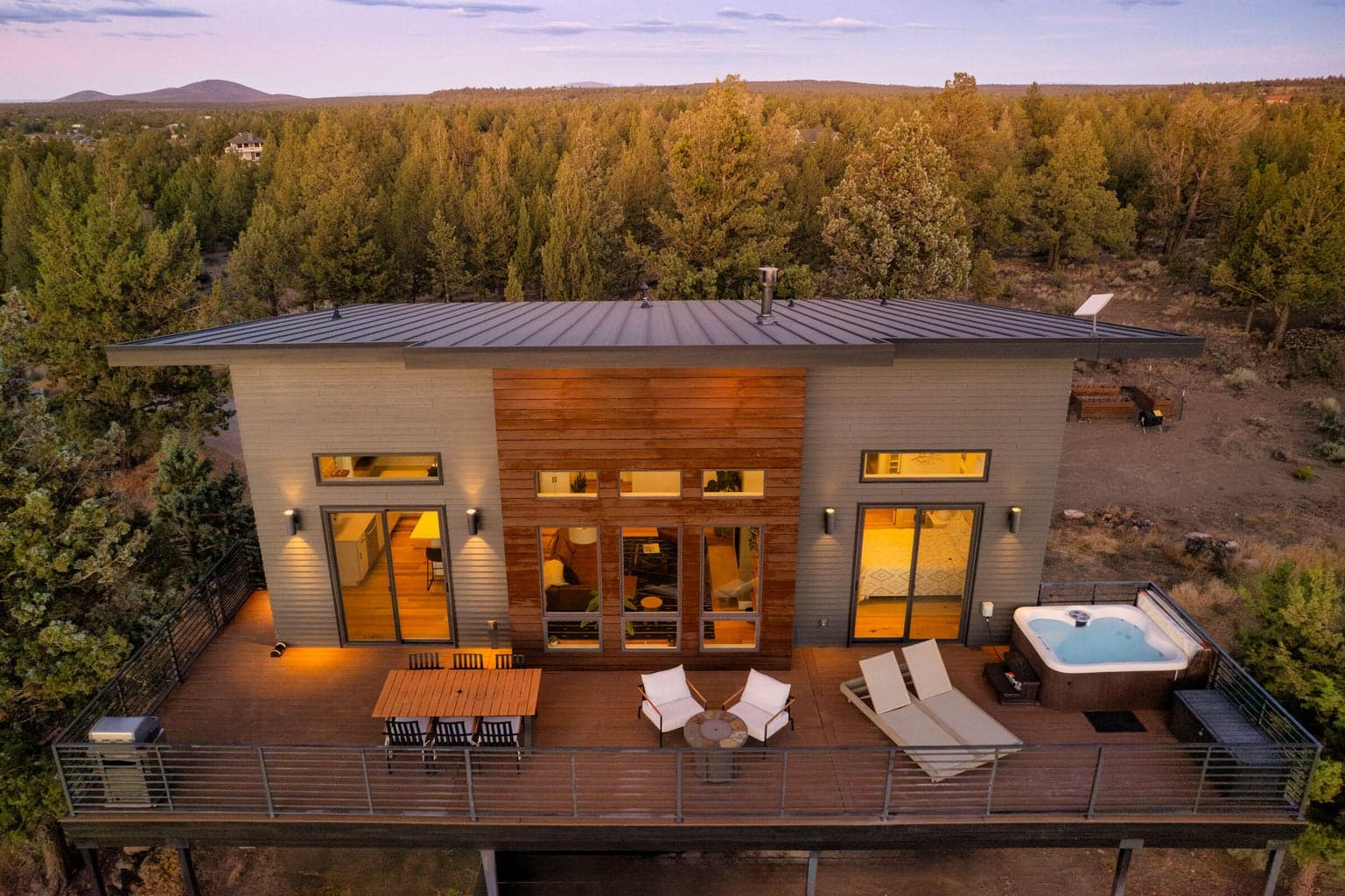 Deck where you can enjoy the views while relaxing in the hot tub.