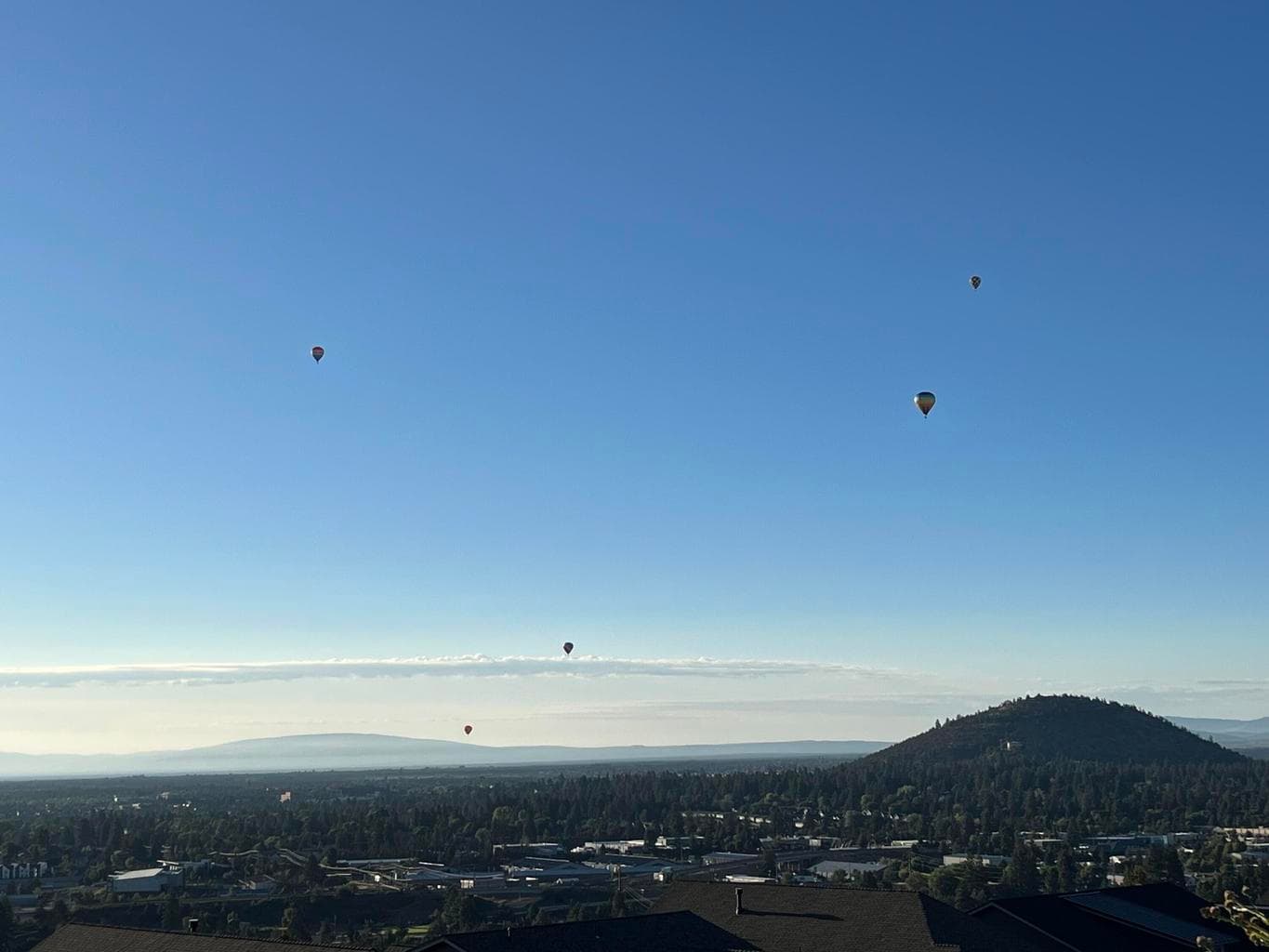 Balloons over Bend seend from 3048 NW Hidden Ridge Drive Bend, OR 97703