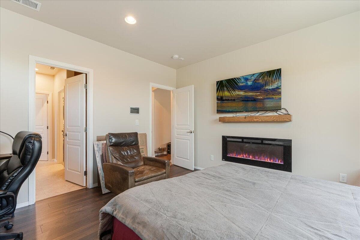 Electric Fireplace in Primary Suite