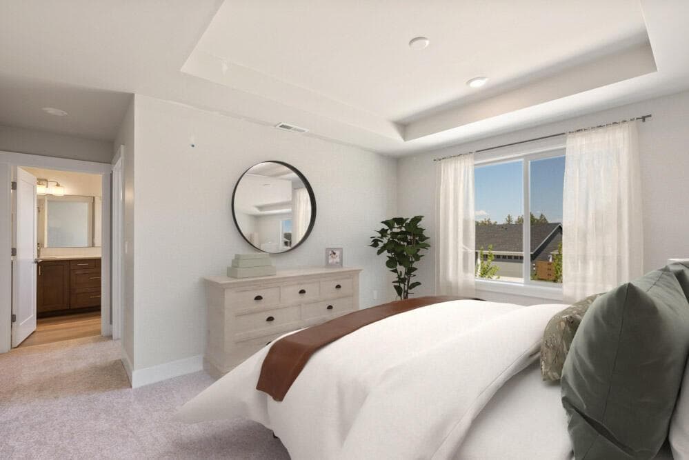 Primary suite. Photos have been virtually staged.