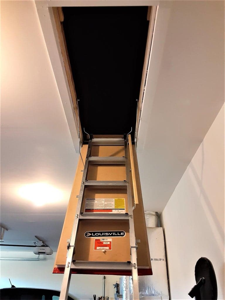 Pull down stairs to the attic (located in the garage).