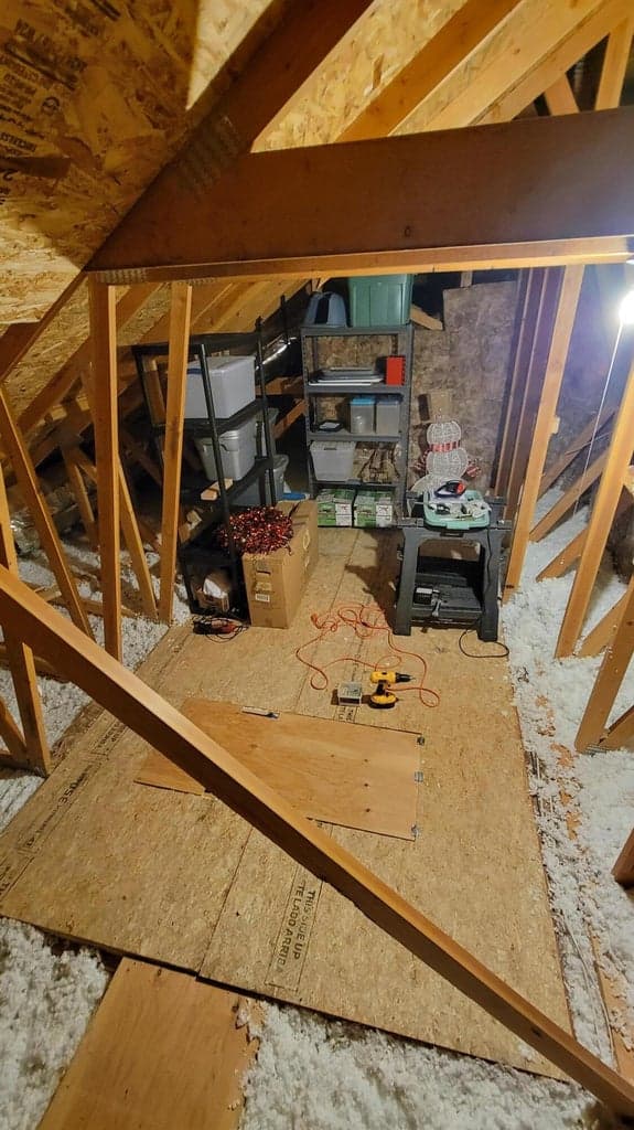 Storage space above the garage