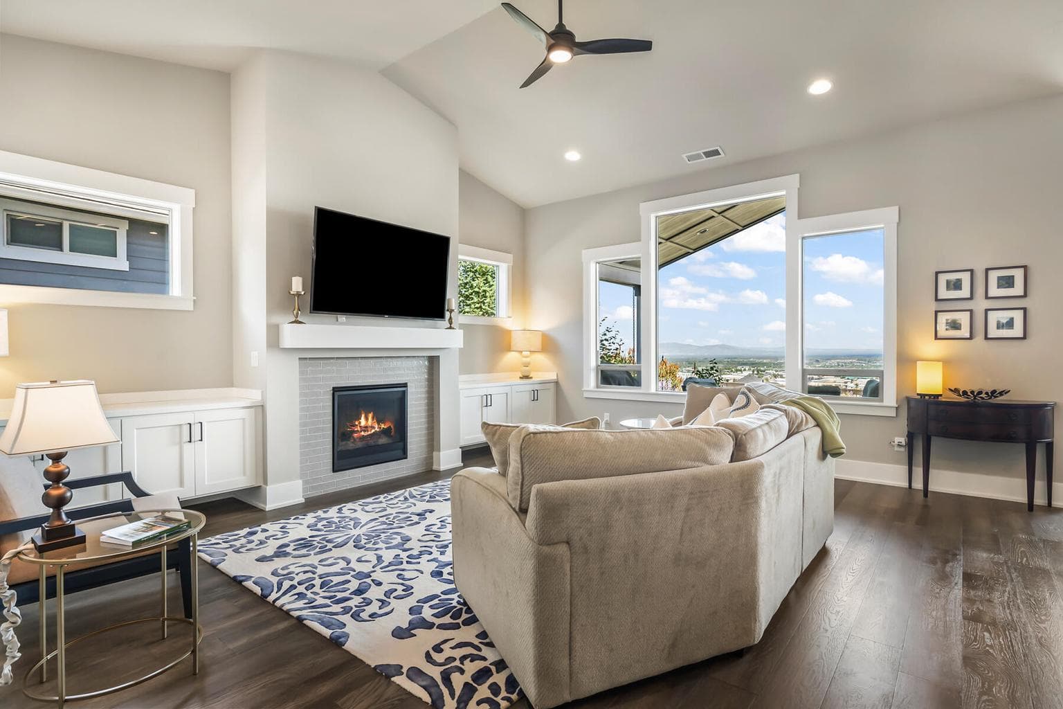 Vaulted living room