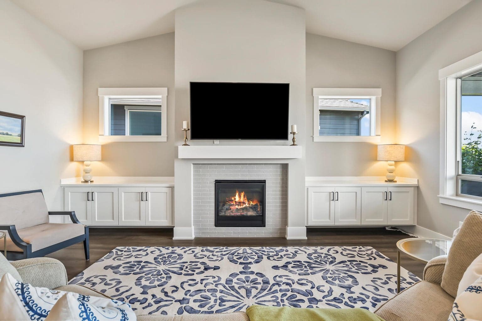 Gas fireplace and built ins