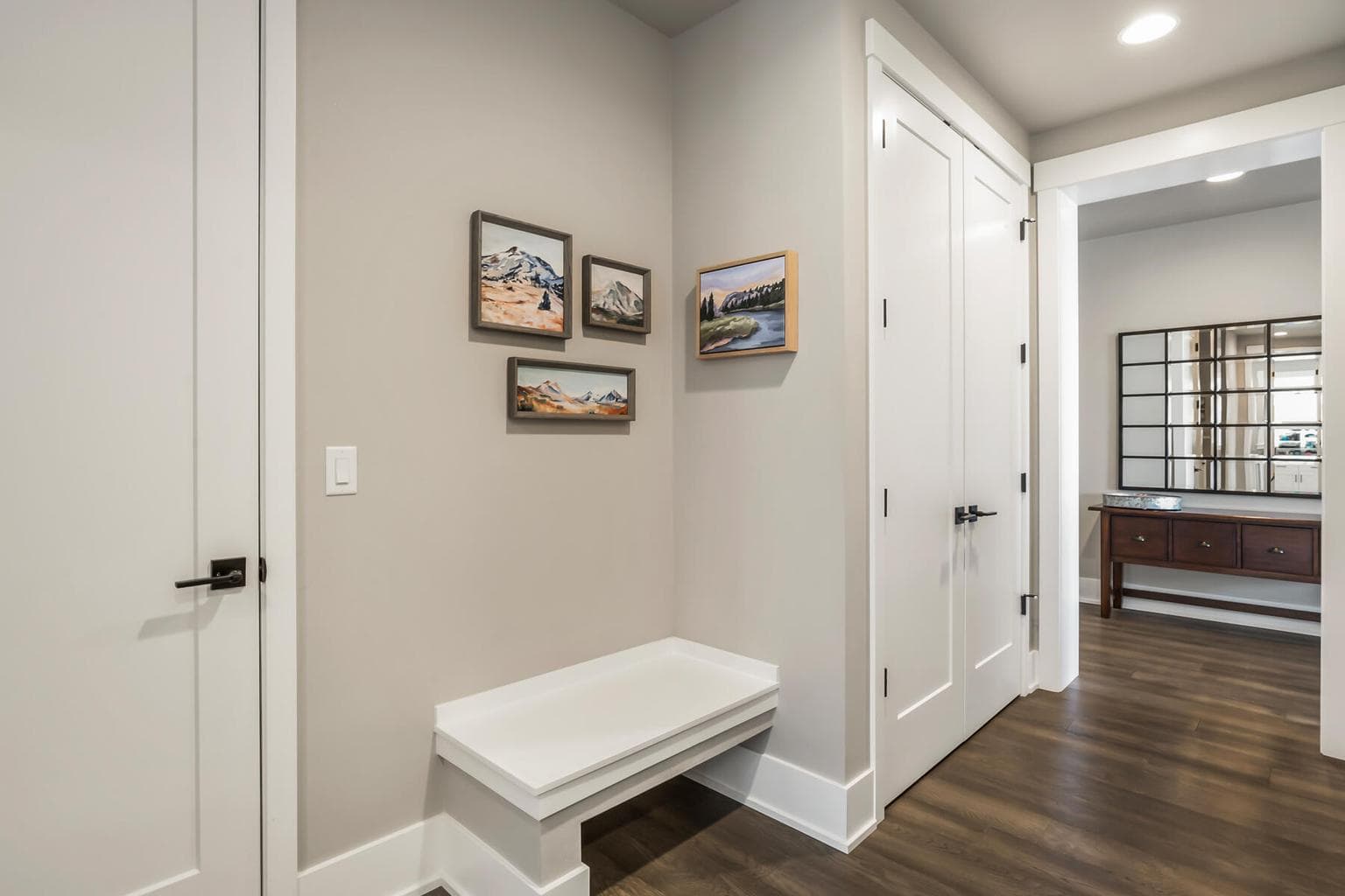 Hall and door to the 3 car garage