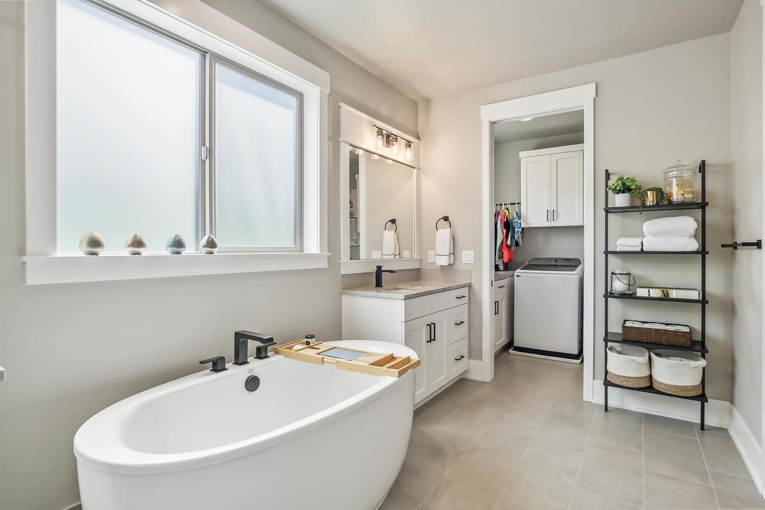 Primary bathroom with soaking tub