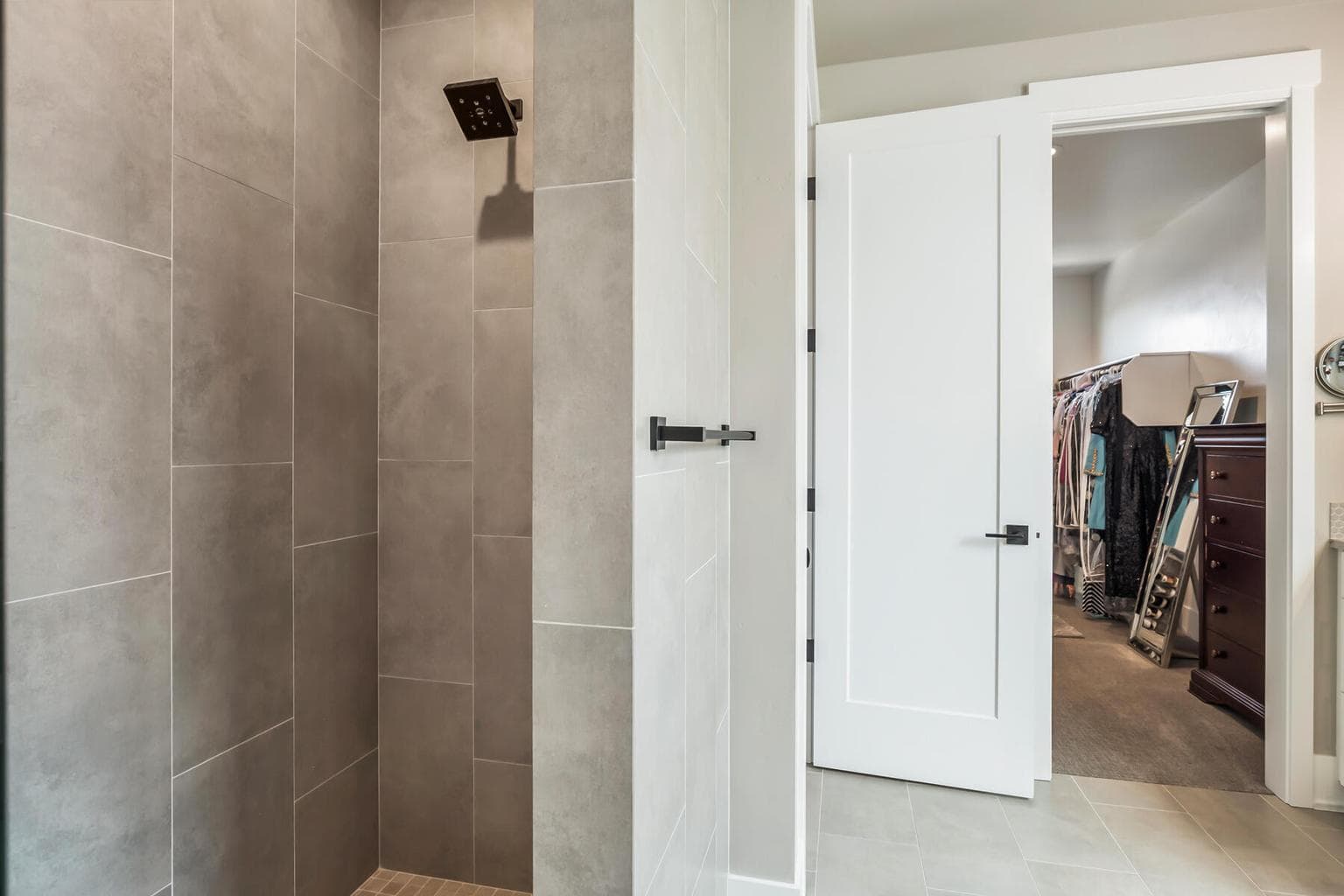 Walk-in shower in the primary bathroom