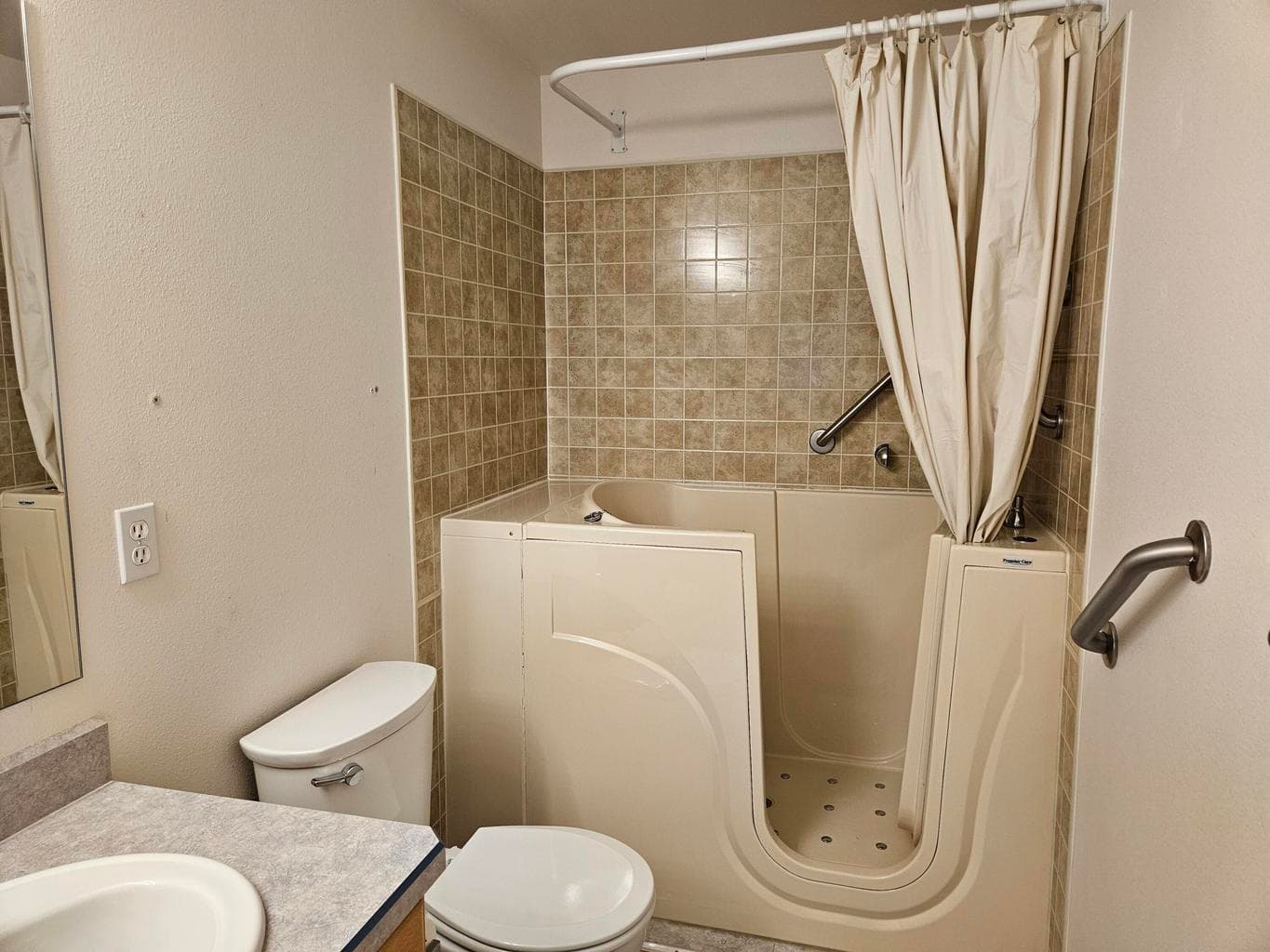 Walk in tub installed