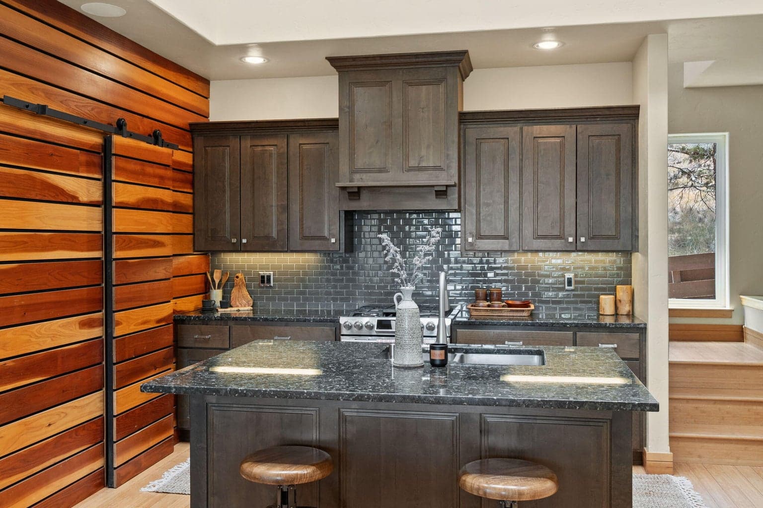 Kitchen with extra bar seating