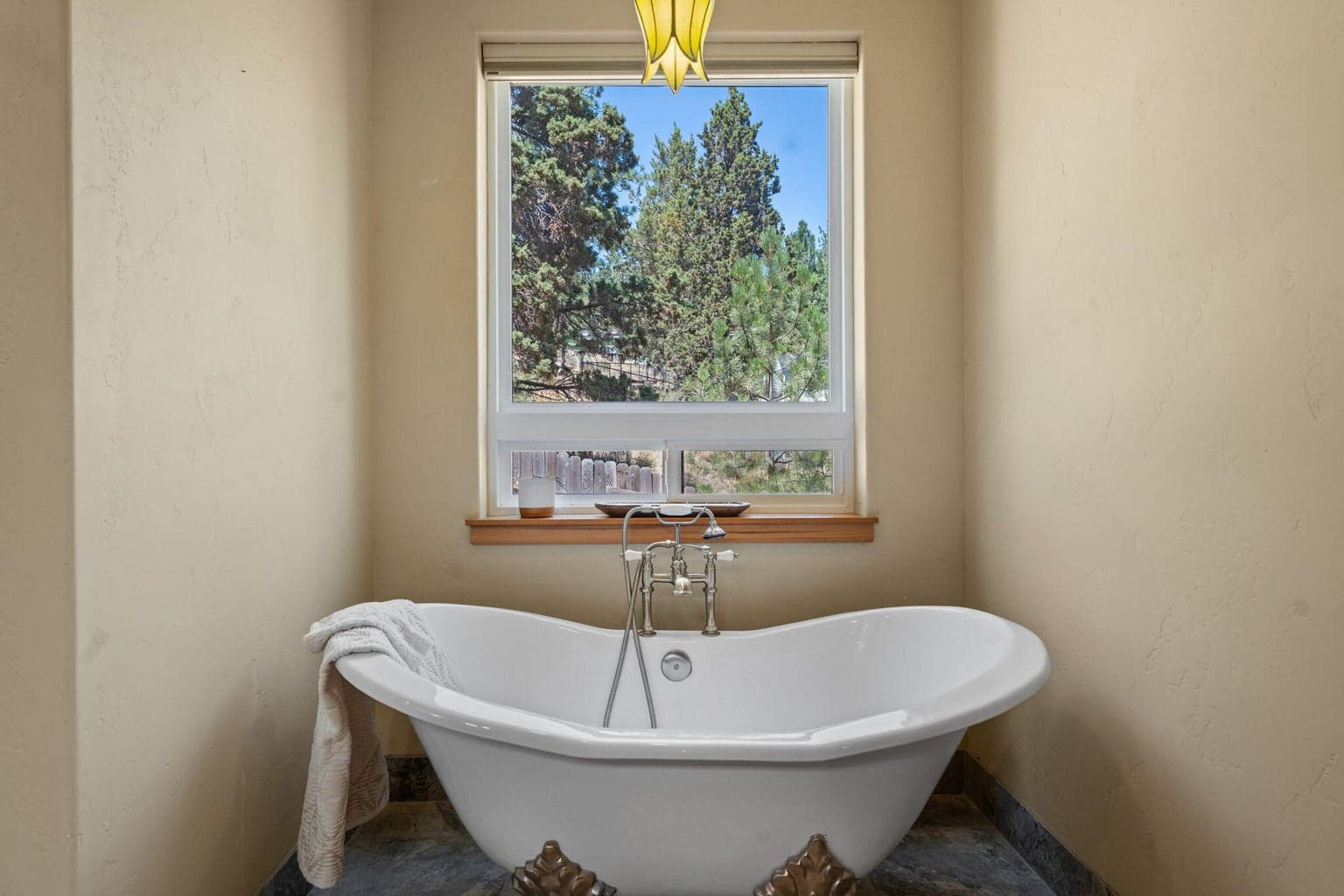 Primary bath, custom clawfoot tub