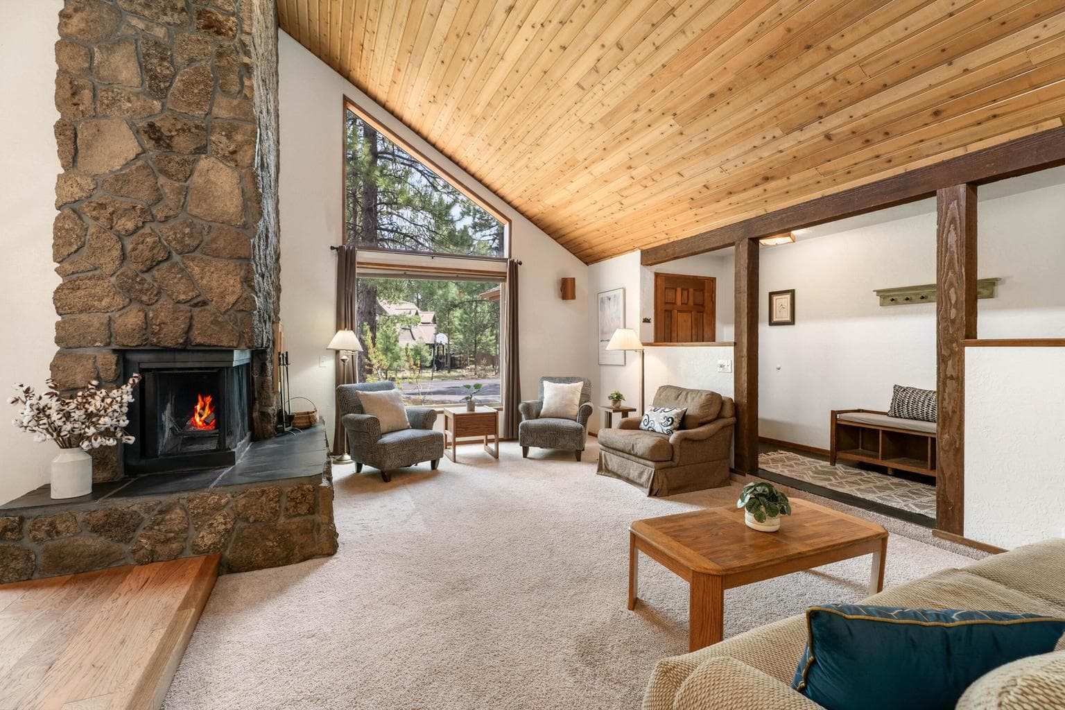 Vaulted wood accented ceilings