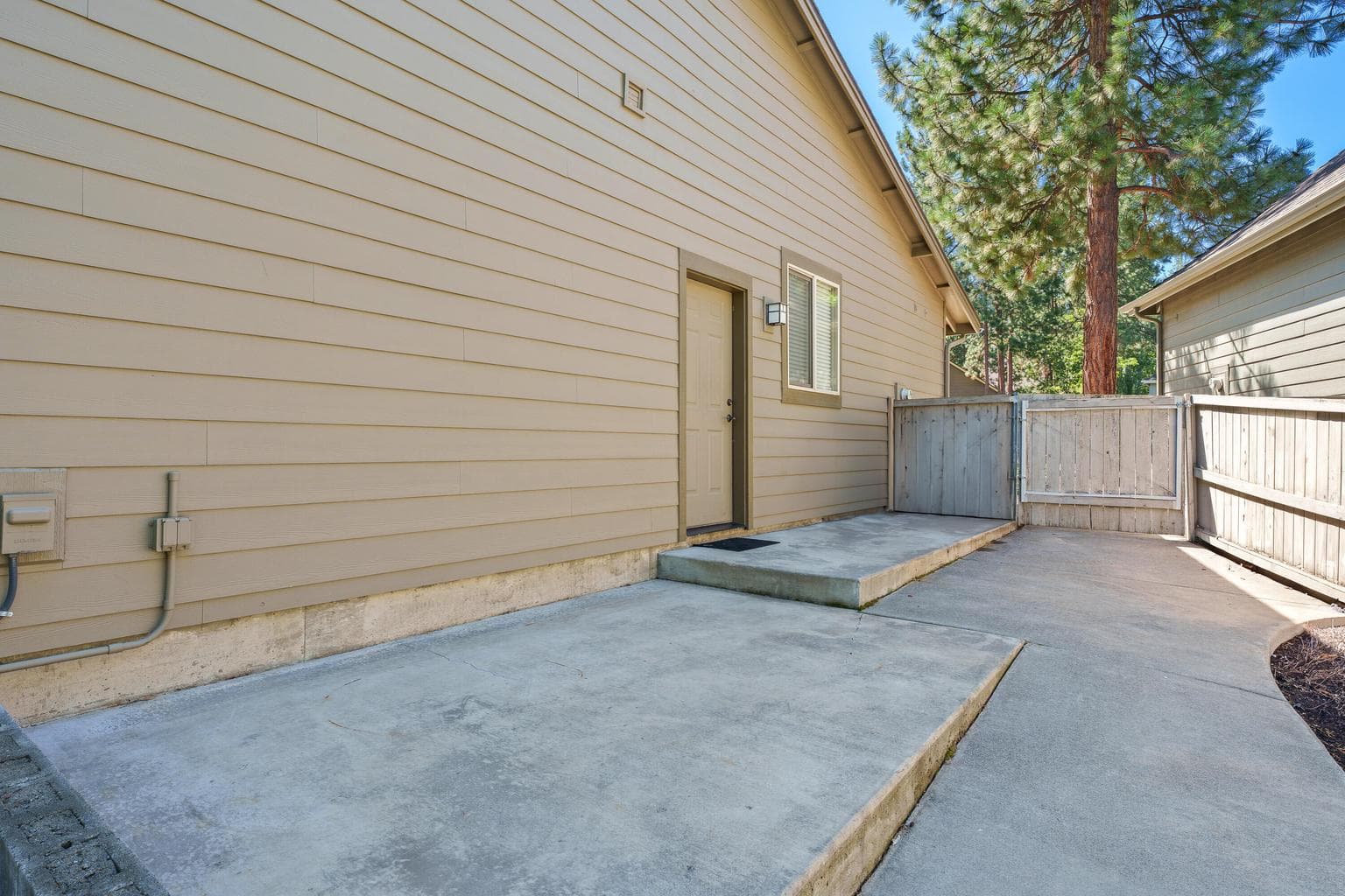 Storage area on west side of house