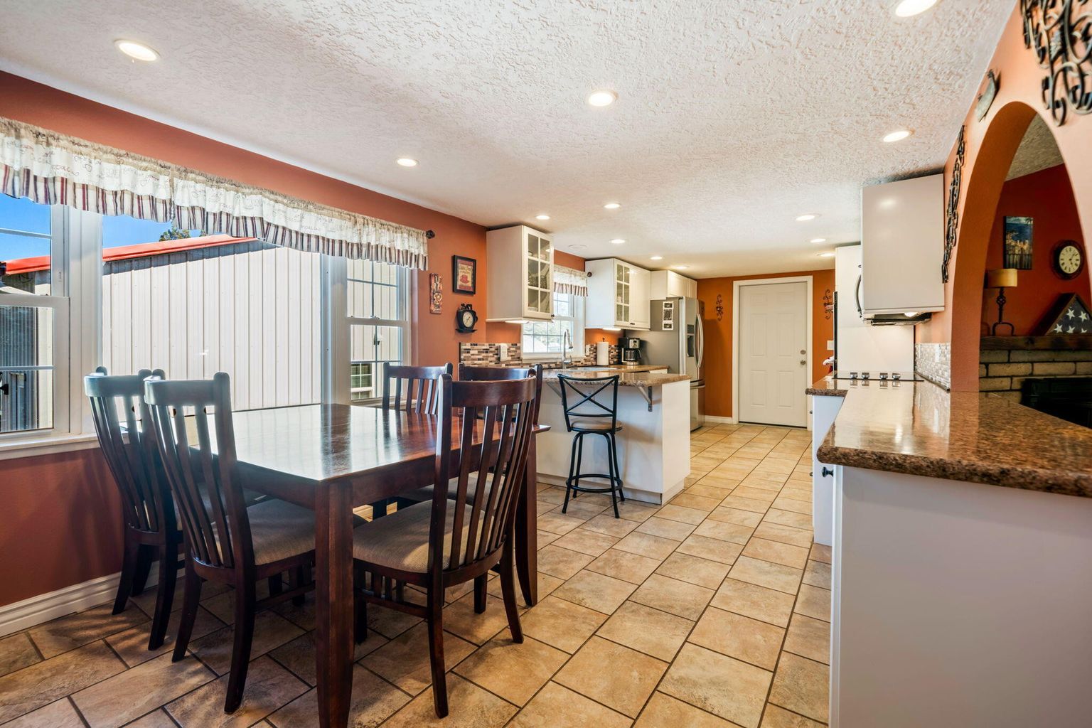 Dining area and kitchen